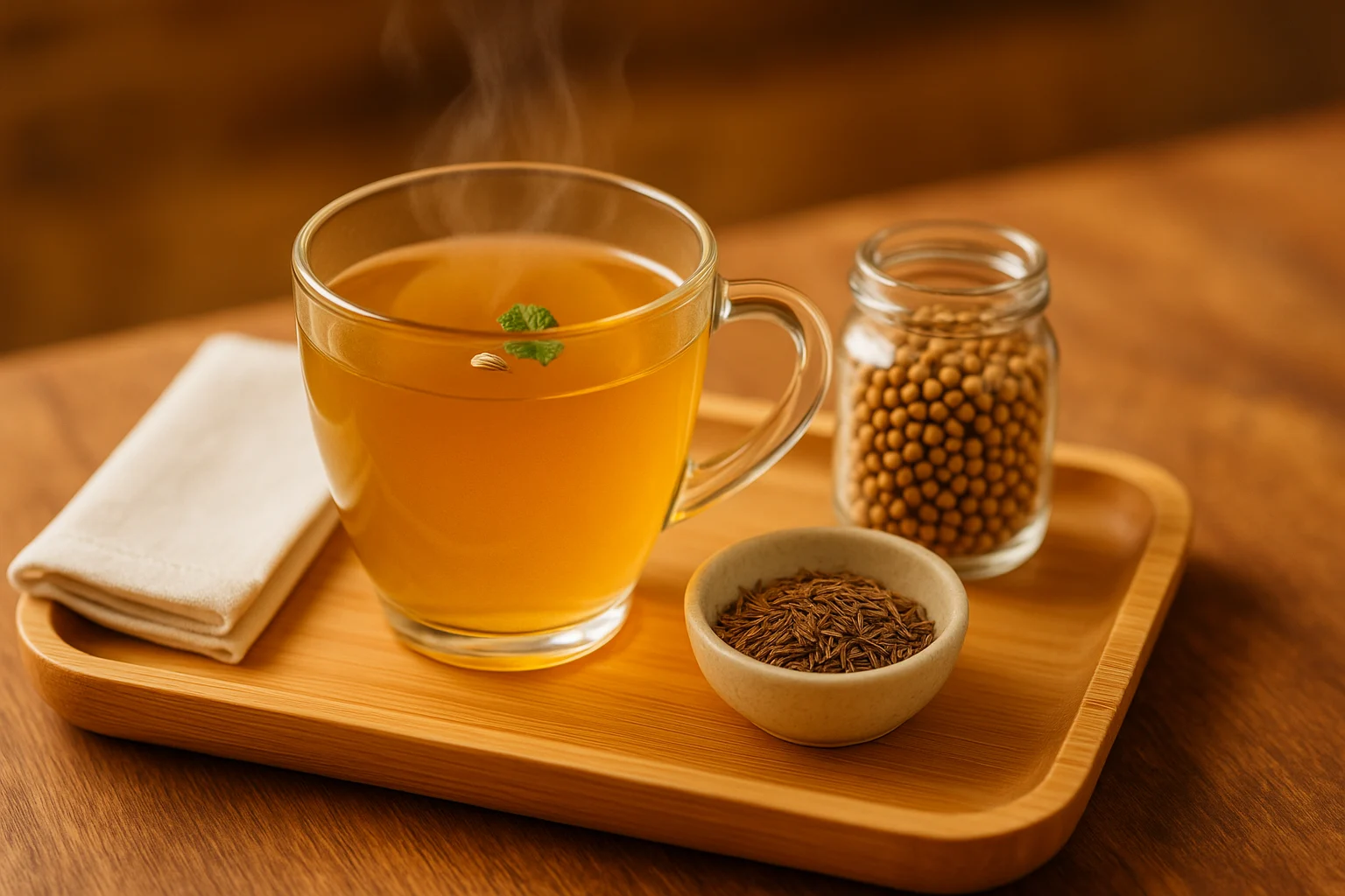 Cup of Ayurveda detox tea with spices