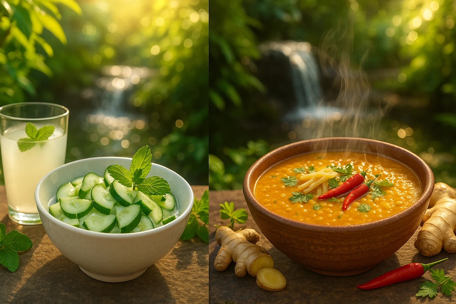 Balancing Pitta and Kapha doshas with diet and lifestyle