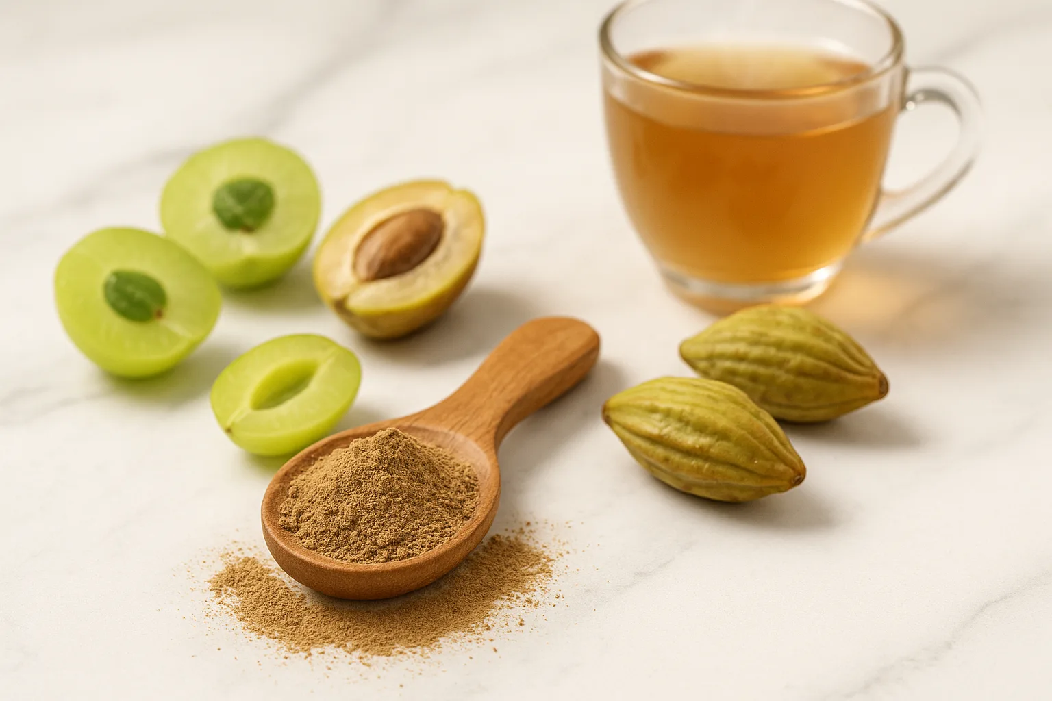 Triphala supporting digestive health with natural fruit blend