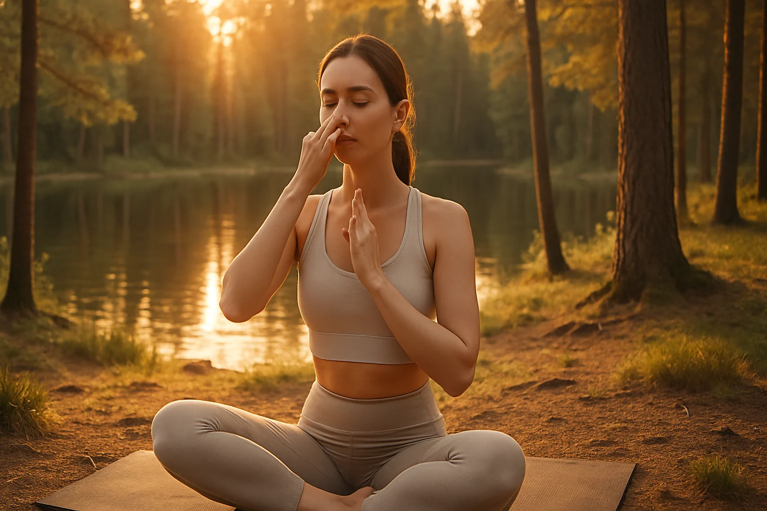 Beginner breathwork anxiety exercise in calm setting