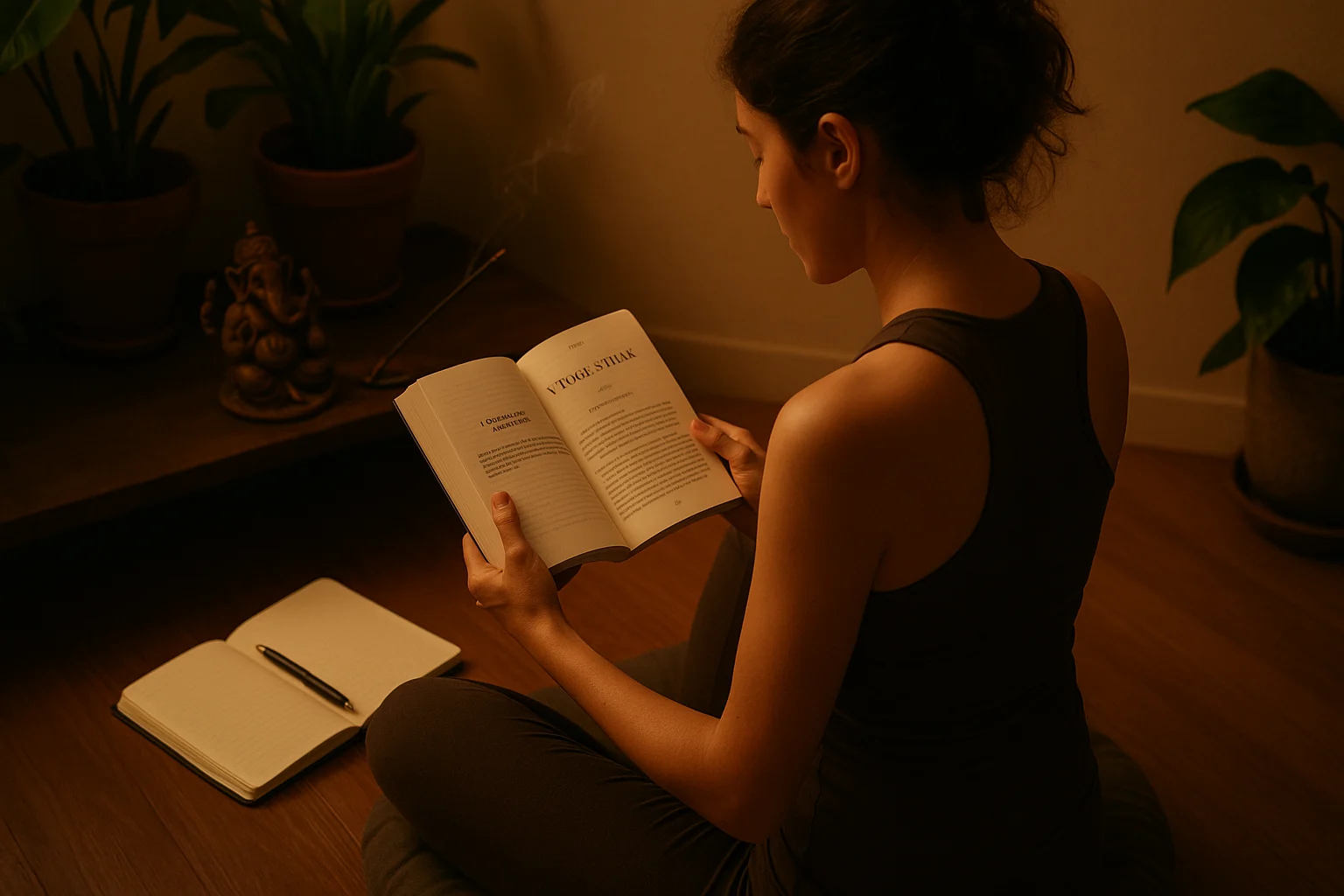 Studying yoga philosophy during teacher training