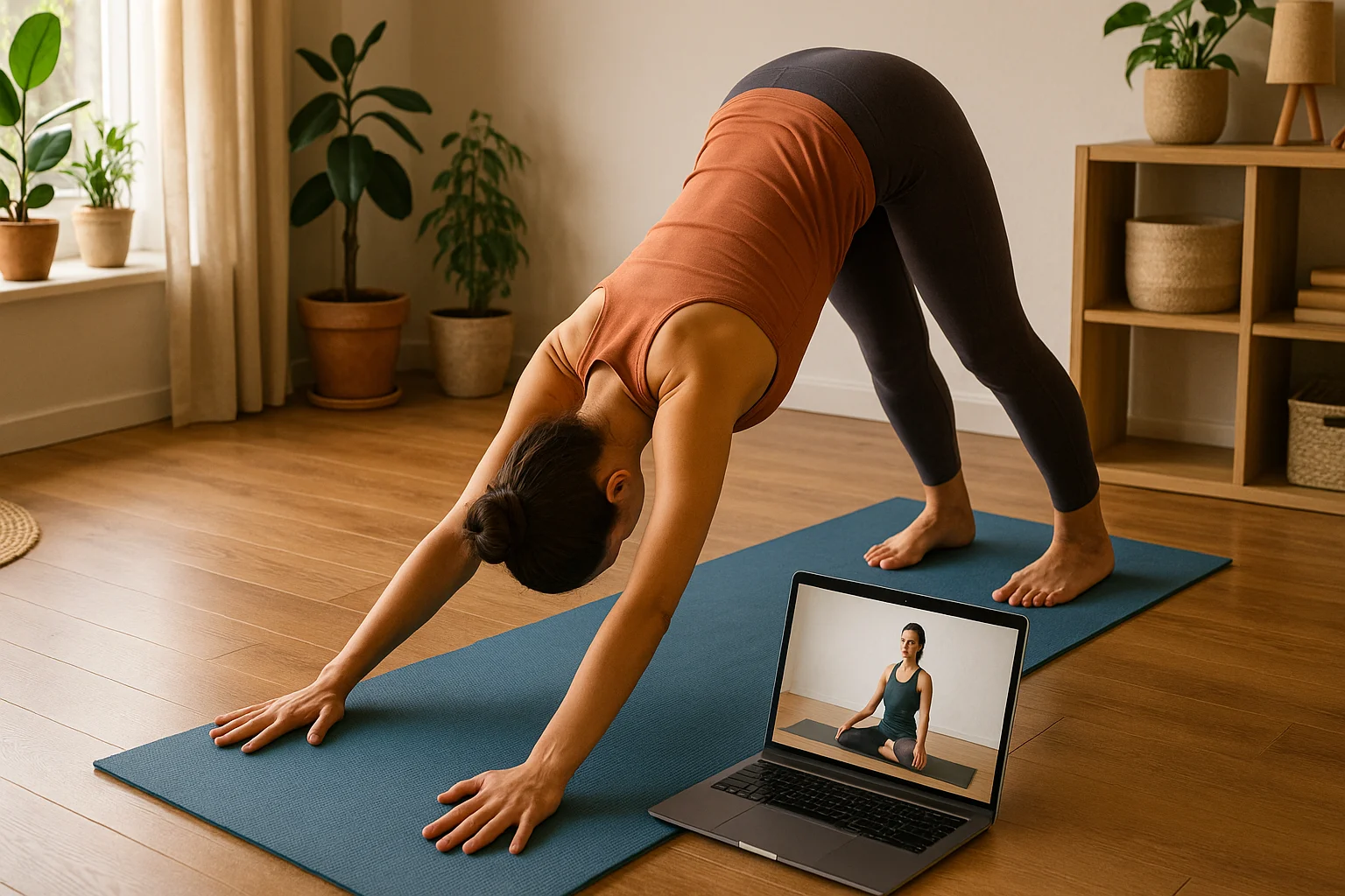 Online yoga training session