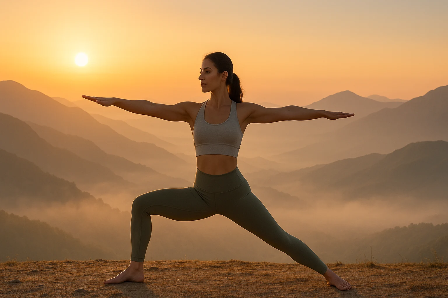 Yoga teacher online training hero image with a serene yoga pose