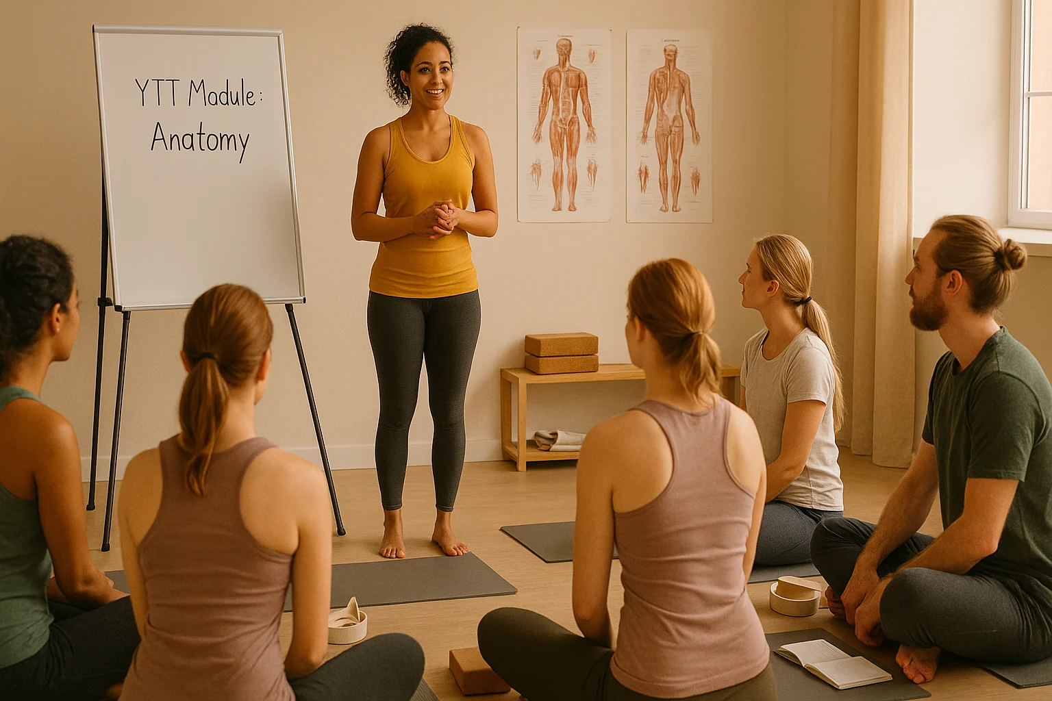 Yoga teacher training program in session