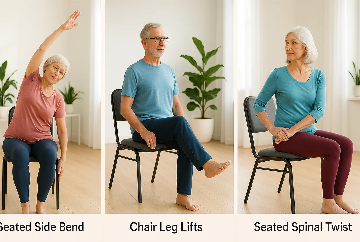 Gentle chair yoga poses for seniors