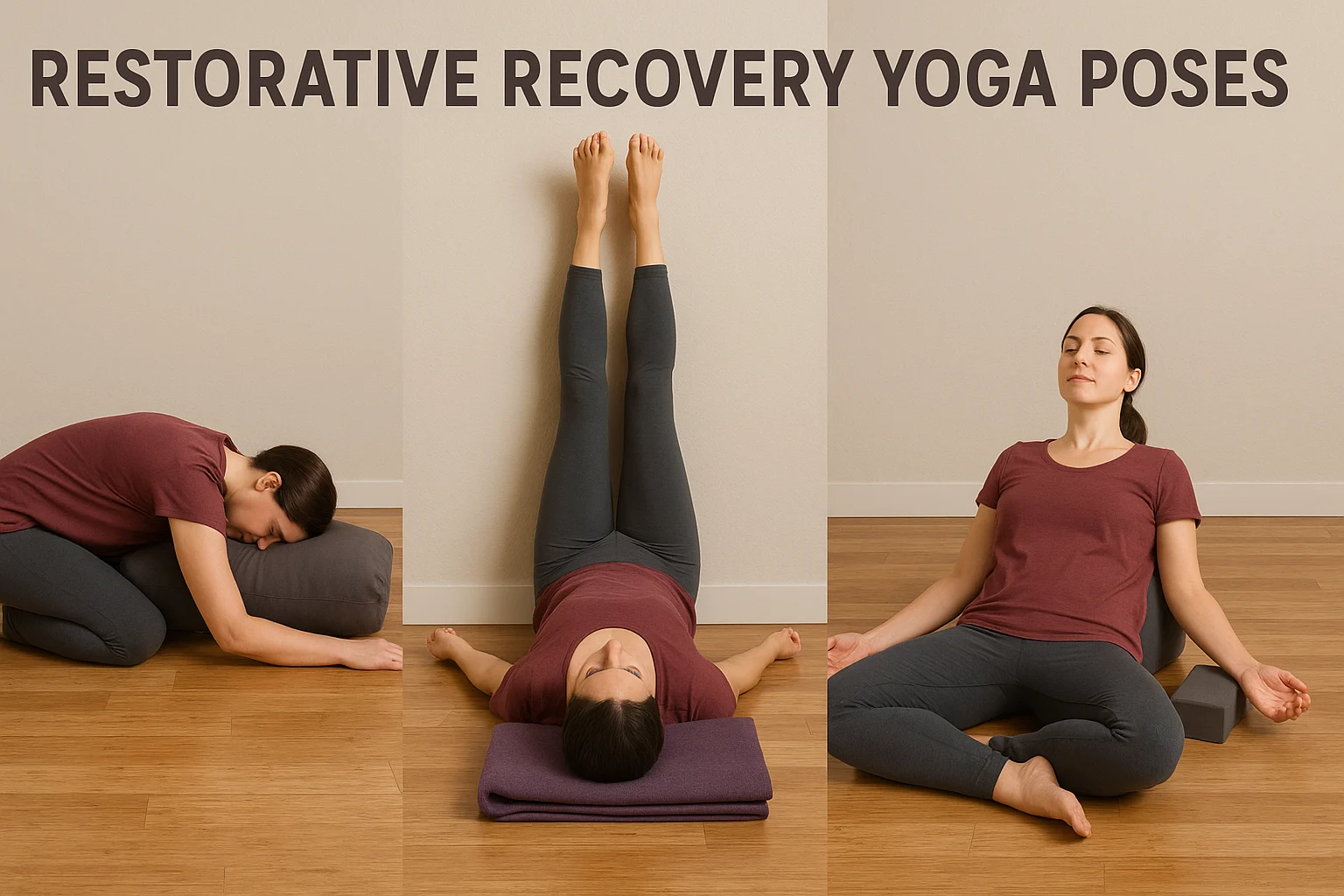Person practicing recovery yoga poses