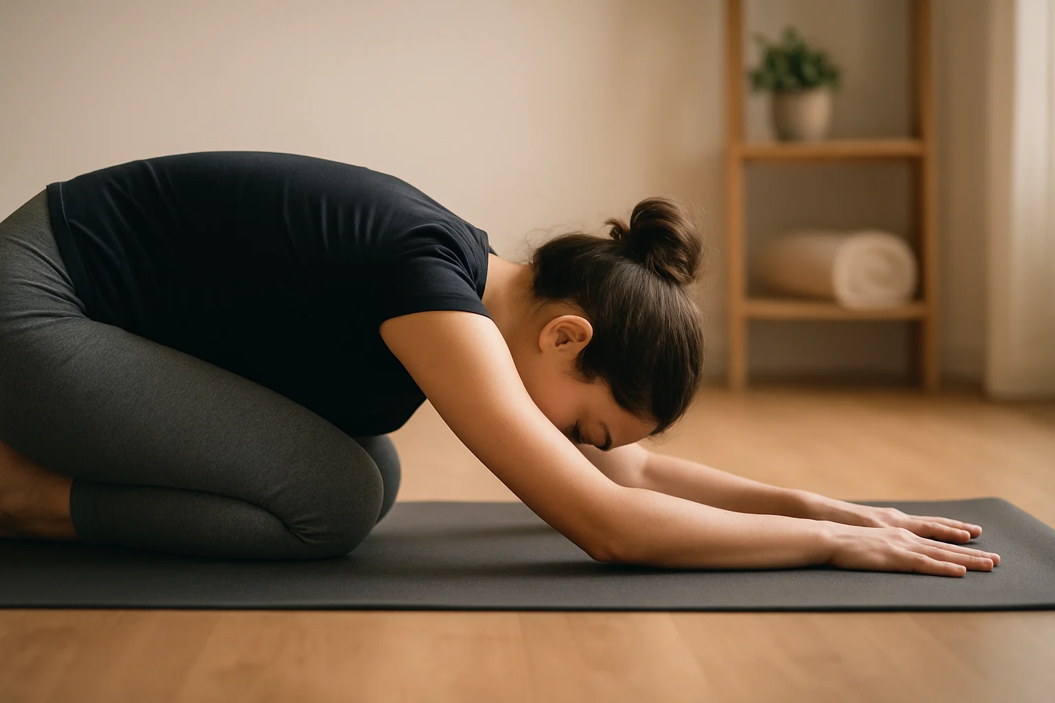 Child’s Pose for lower back pain relief