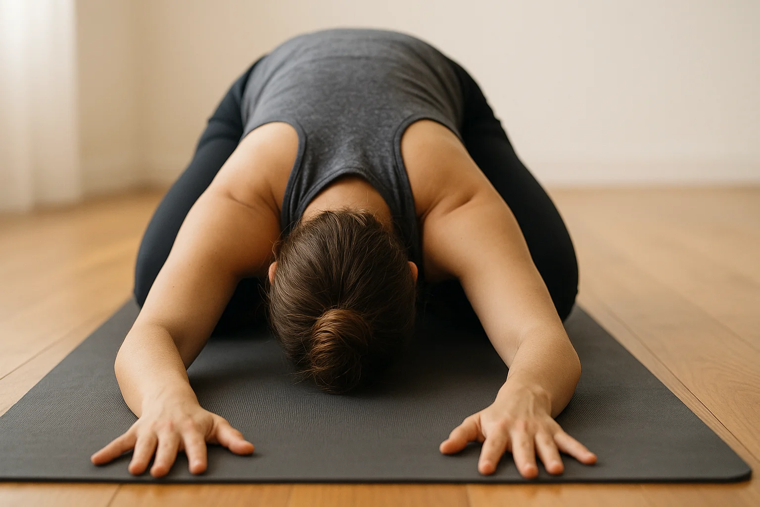 Person performing Child’s Pose for back relief