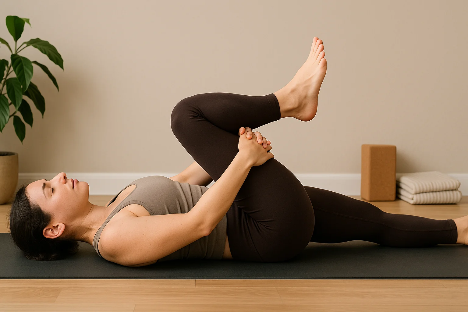 Supine Figure Four stretch for sciatica