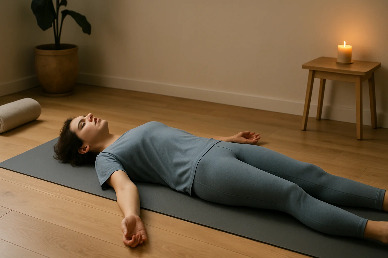 Person practicing yoga for mindfulness and stress relief