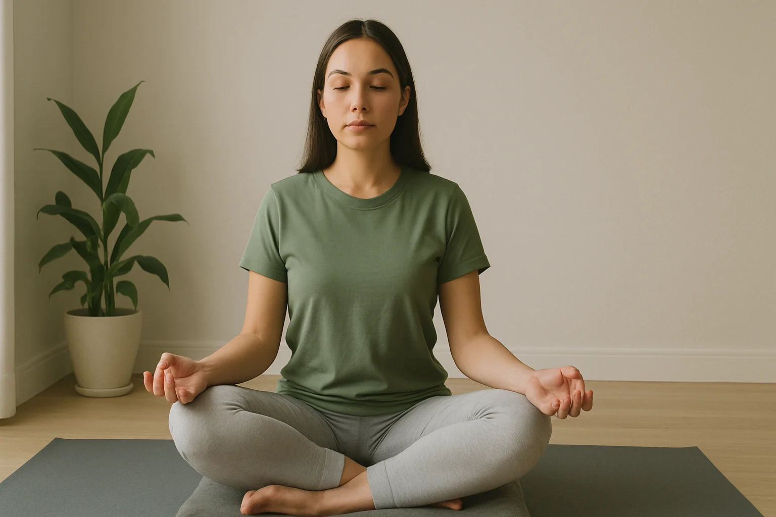 Person practicing focused attention meditation