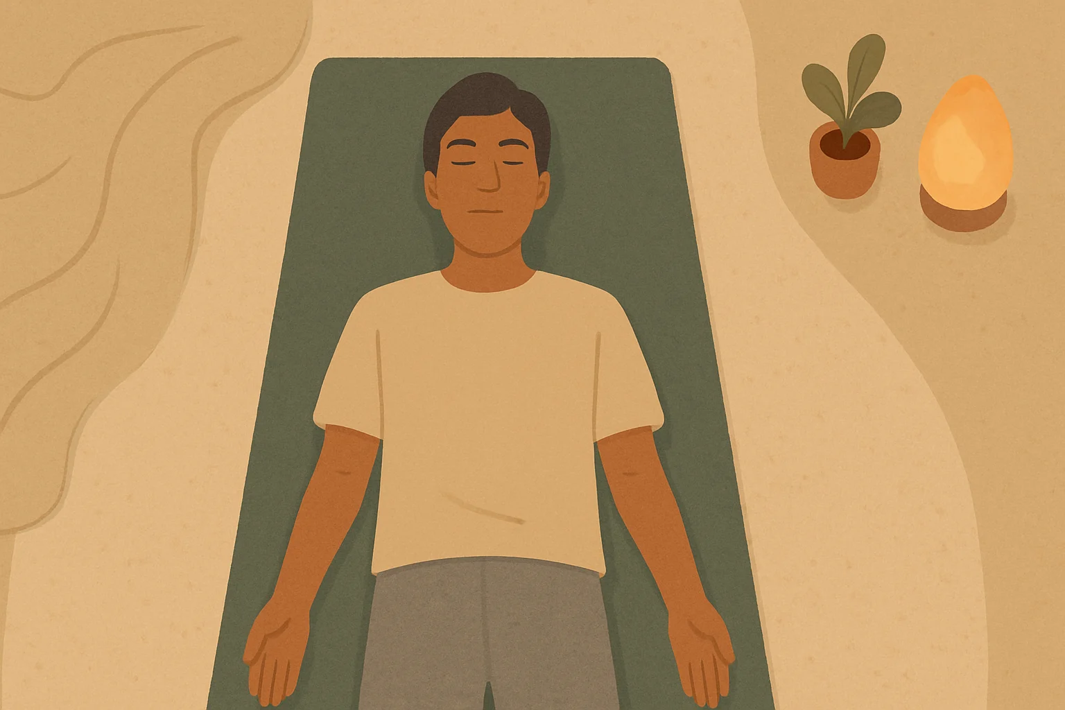 Person practicing body scan meditation for anxiety relief