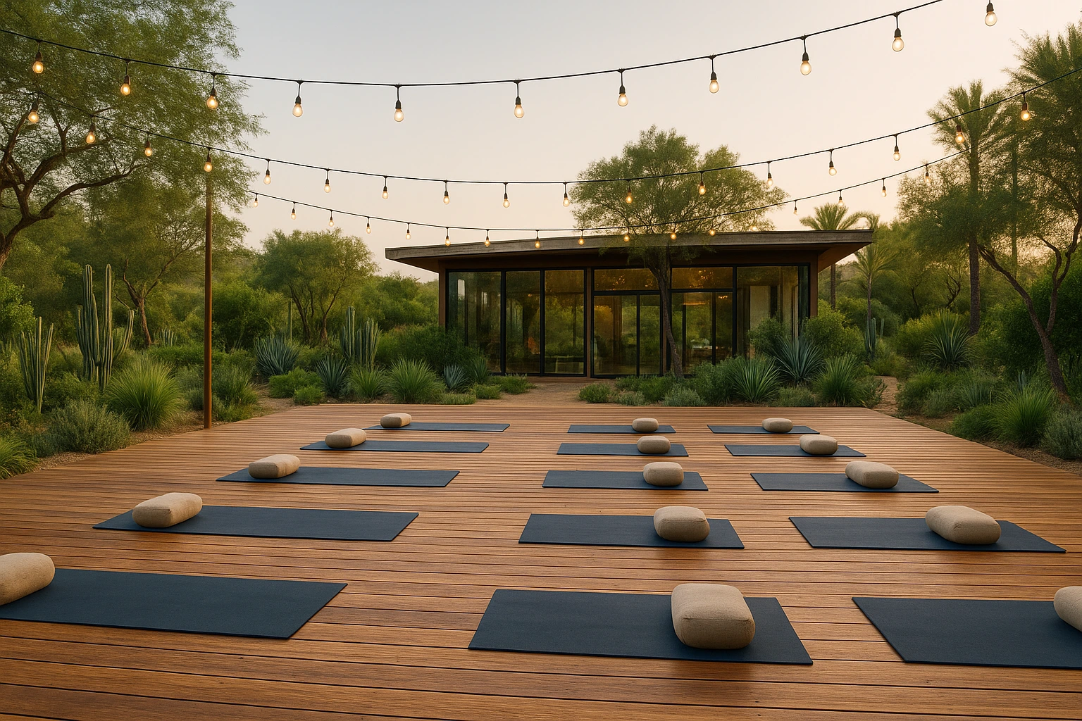 Plan yoga retreat Baja outdoor venue
