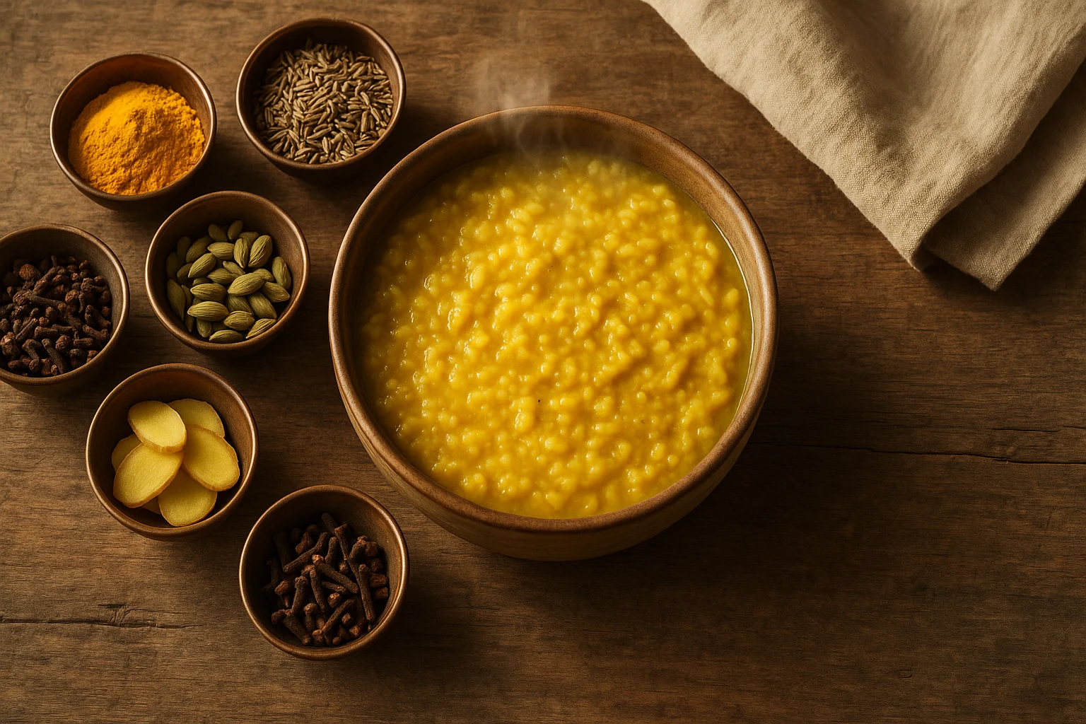 Vibrant ayurvedic cooking for beginners hero image with spices and warm meal