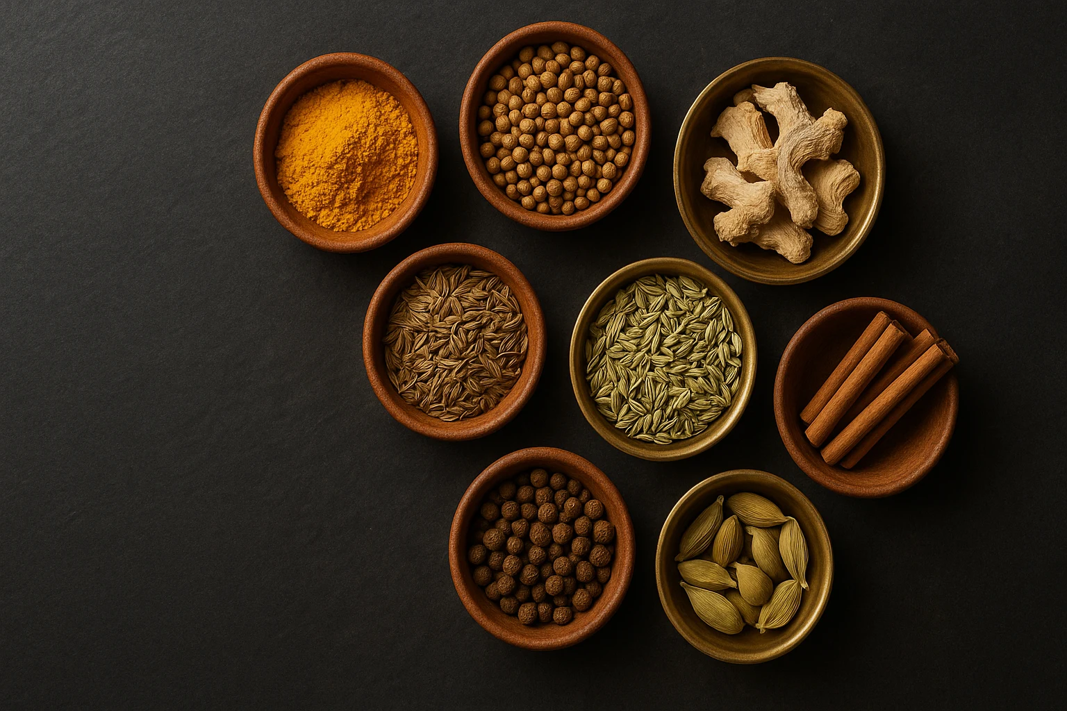 Ayurvedic spices like turmeric and cumin for healthy digestion