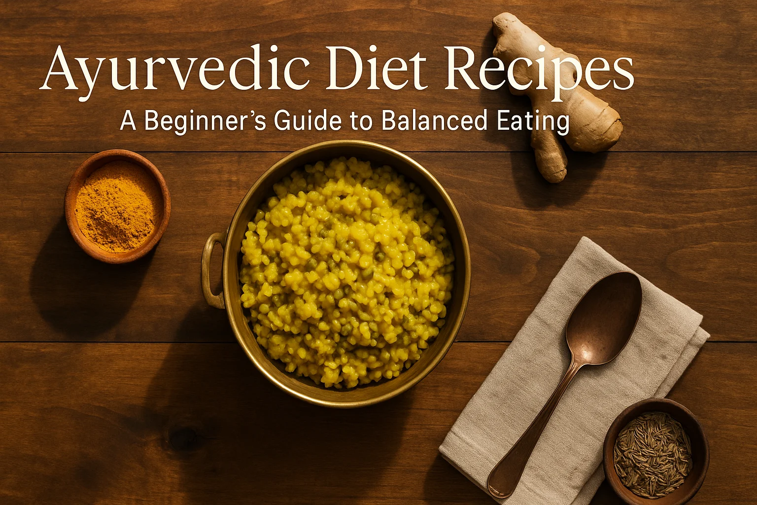A vibrant example of Ayurvedic diet recipes with fresh vegetables and healing spices