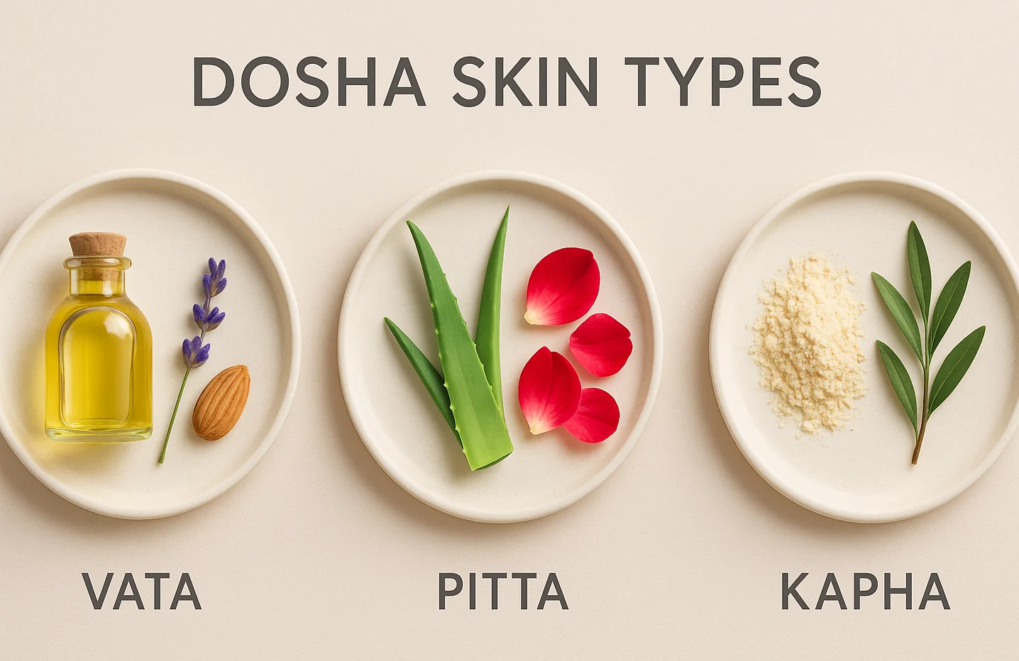 Vata, Pitta, and Kapha dosha skin types