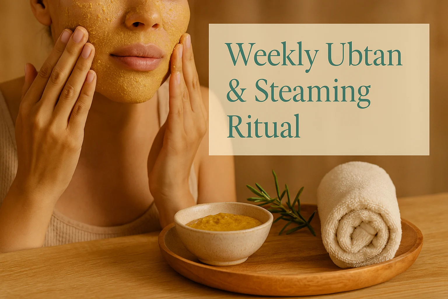 Ayurvedic ubtan mask application