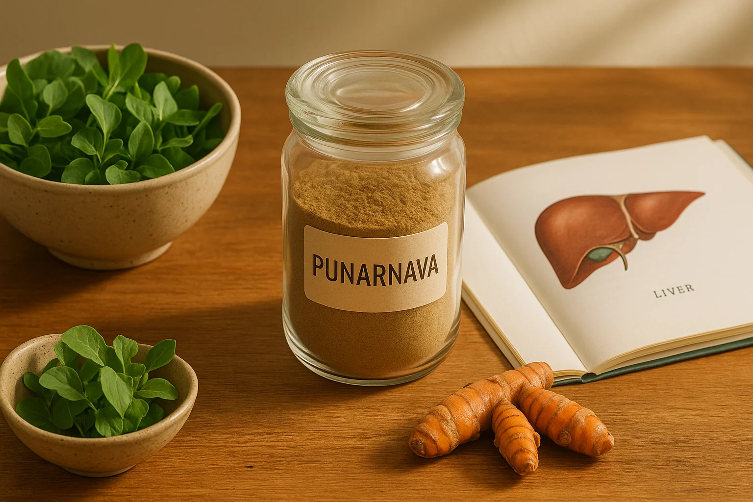 Punarnava herb supporting liver health and detoxification