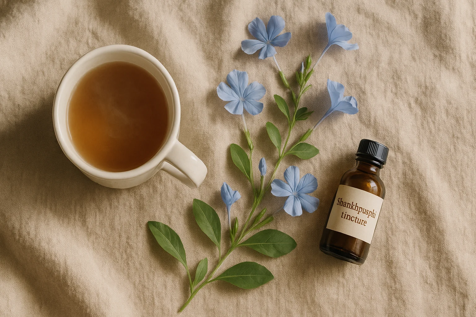 Shankhpushpi herb calming stress and anxiety