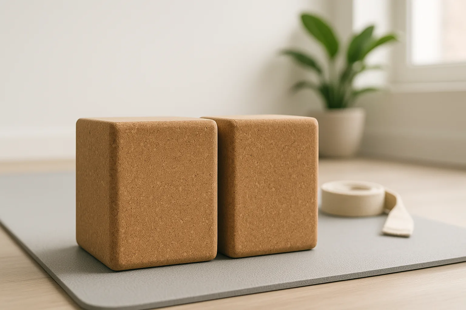 yoga blocks on a mat for alignment in poses