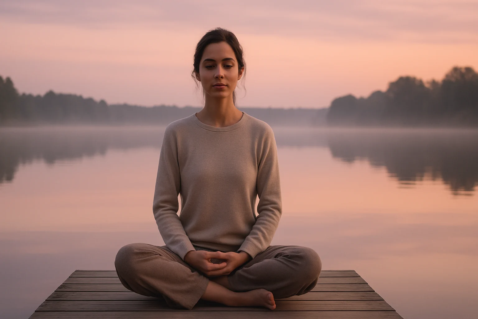 Meditating peacefully to practice yoga 8 limbs