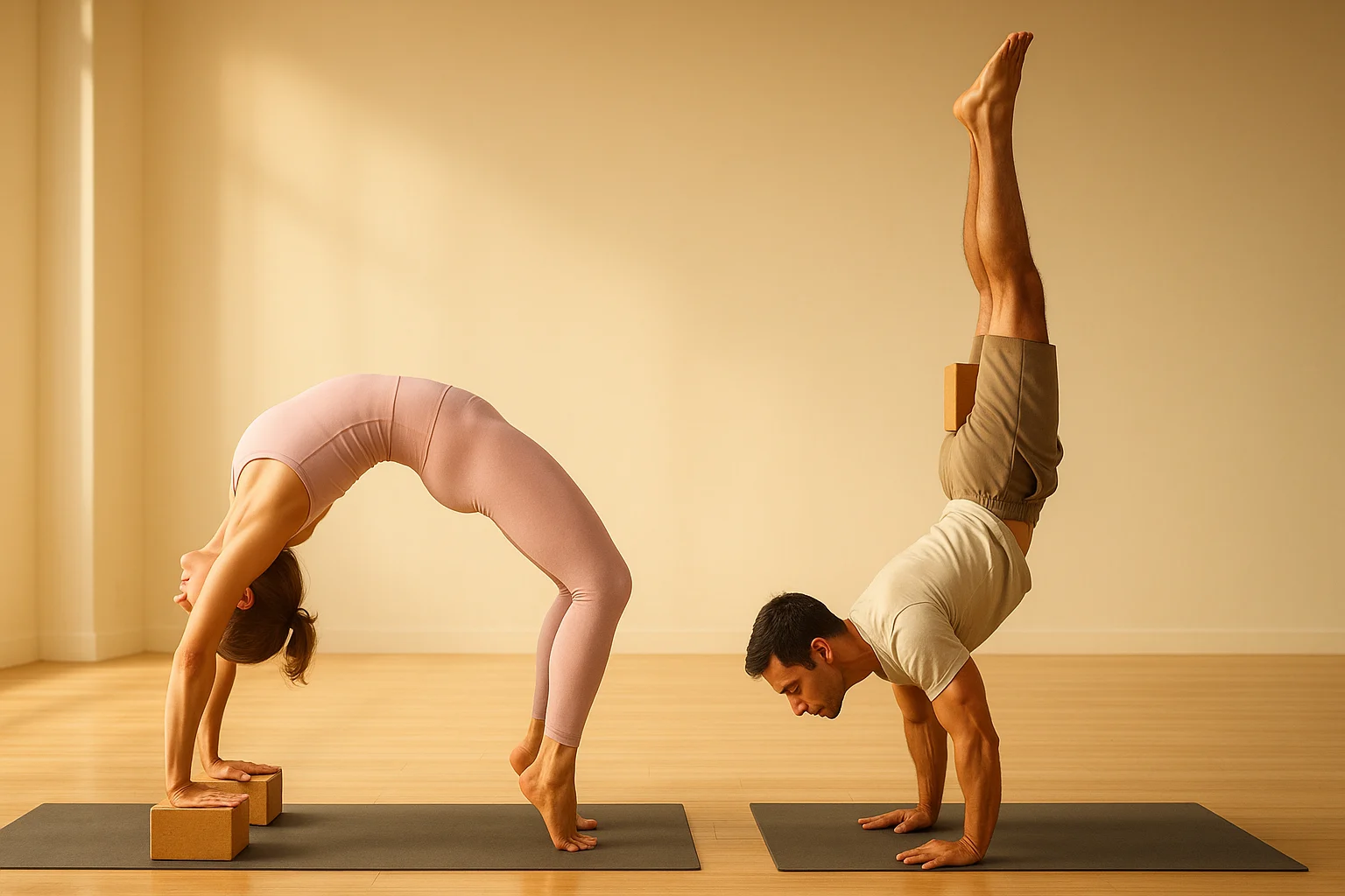 Advanced yoga poses with blocks