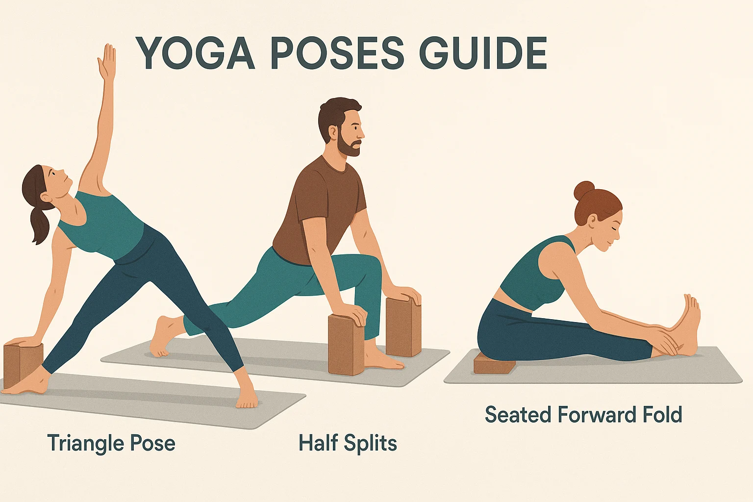 Yogi practicing poses with yoga blocks