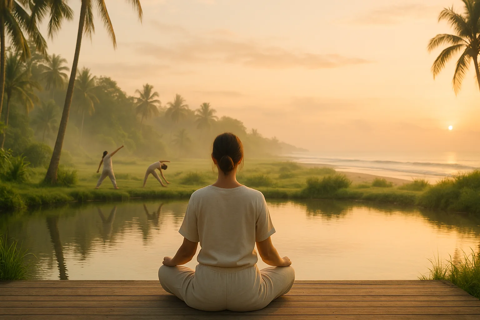 yoga mental health retreat in a serene natural setting