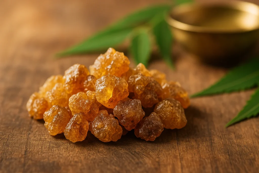Guggul resin benefits for cholesterol, weight loss, and hormonal balance in Ayurveda